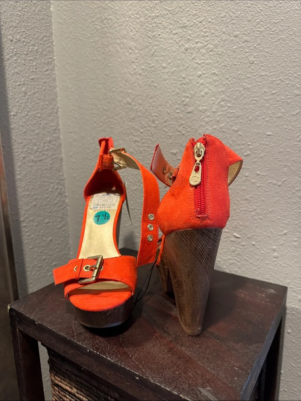 G by Guess Bright Orange Suede Platform Sandals